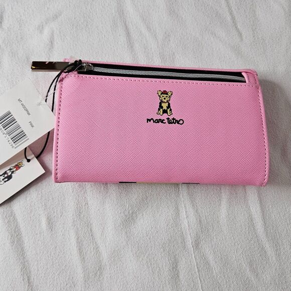 Marc Tetro Pink Yorkie Dog Tote & Wallet Set “Dogs Make Everything Better” NEW - Picture 13 of 14